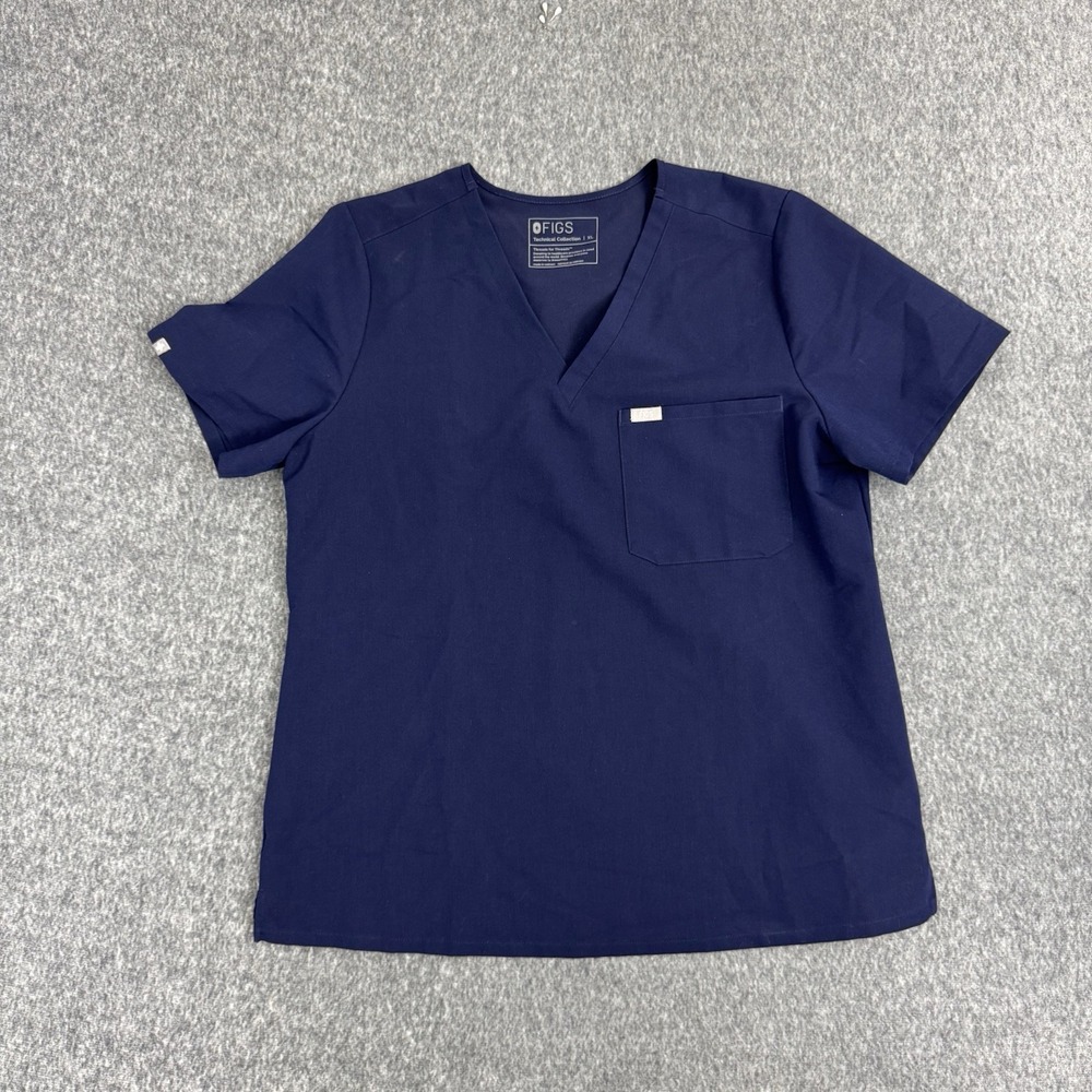 FIGS Catarina One Pocket Scrub Top‎ Navy Blue Women XL